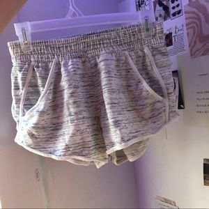 white sweatpants shorts